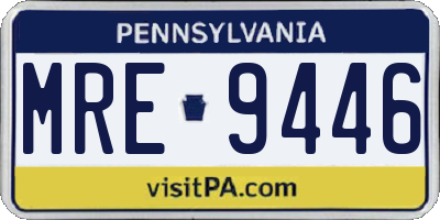 PA license plate MRE9446
