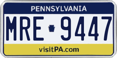 PA license plate MRE9447