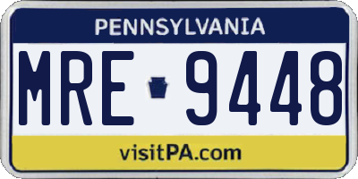 PA license plate MRE9448