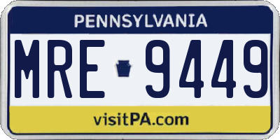 PA license plate MRE9449