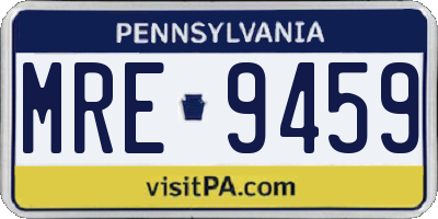 PA license plate MRE9459