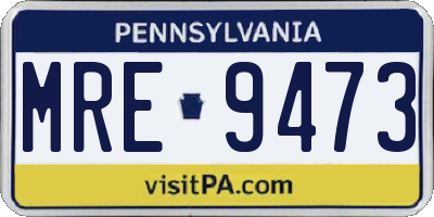 PA license plate MRE9473