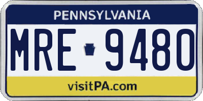 PA license plate MRE9480