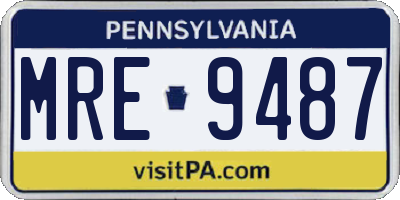PA license plate MRE9487