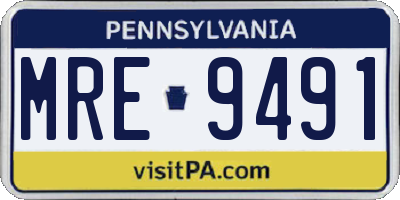 PA license plate MRE9491