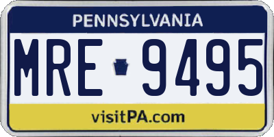 PA license plate MRE9495