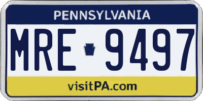 PA license plate MRE9497