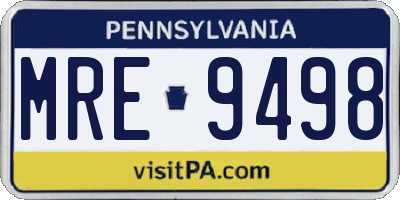 PA license plate MRE9498