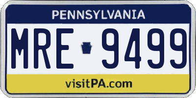 PA license plate MRE9499