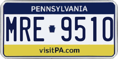 PA license plate MRE9510
