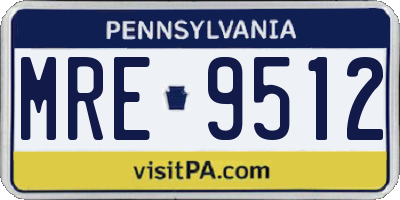 PA license plate MRE9512