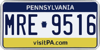 PA license plate MRE9516