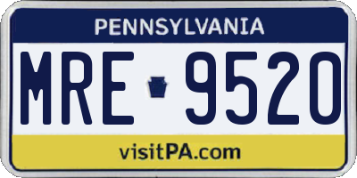 PA license plate MRE9520