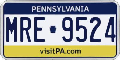 PA license plate MRE9524