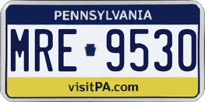 PA license plate MRE9530