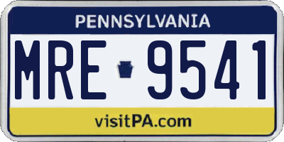 PA license plate MRE9541