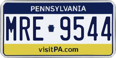 PA license plate MRE9544