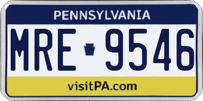 PA license plate MRE9546