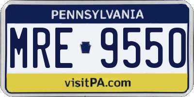 PA license plate MRE9550