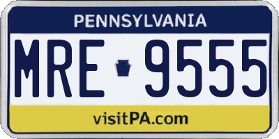 PA license plate MRE9555