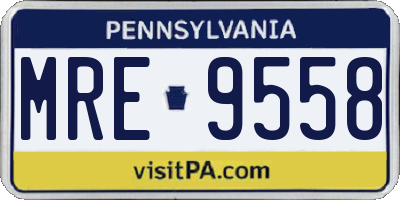 PA license plate MRE9558