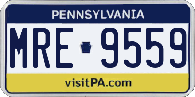 PA license plate MRE9559