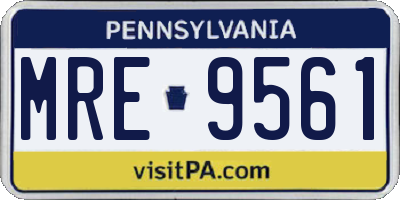 PA license plate MRE9561