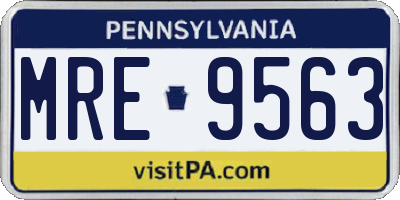 PA license plate MRE9563