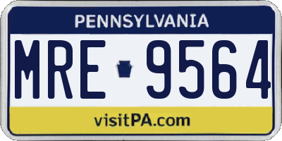 PA license plate MRE9564