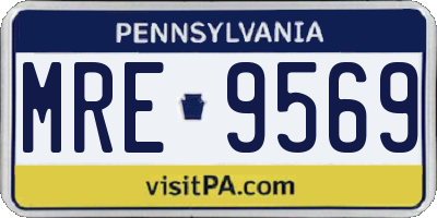 PA license plate MRE9569