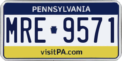 PA license plate MRE9571