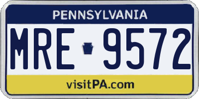 PA license plate MRE9572