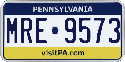 PA license plate MRE9573