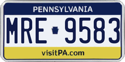 PA license plate MRE9583