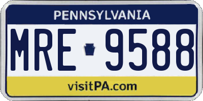 PA license plate MRE9588