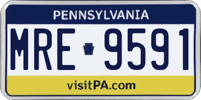 PA license plate MRE9591