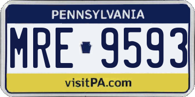 PA license plate MRE9593