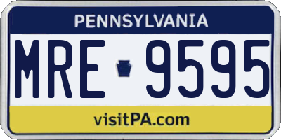 PA license plate MRE9595
