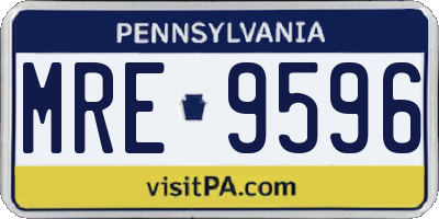 PA license plate MRE9596