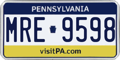 PA license plate MRE9598