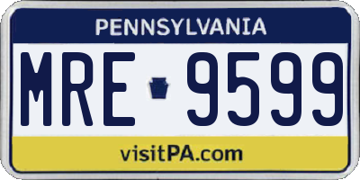 PA license plate MRE9599