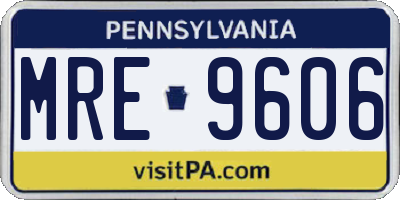 PA license plate MRE9606