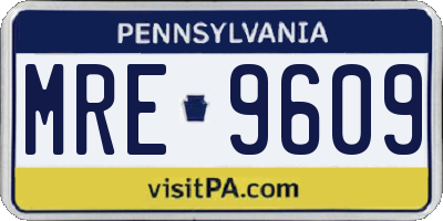 PA license plate MRE9609