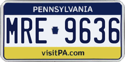 PA license plate MRE9636