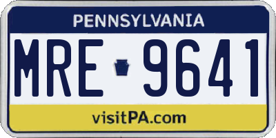 PA license plate MRE9641