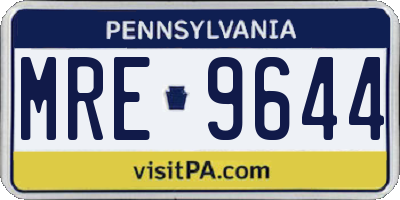 PA license plate MRE9644
