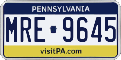 PA license plate MRE9645