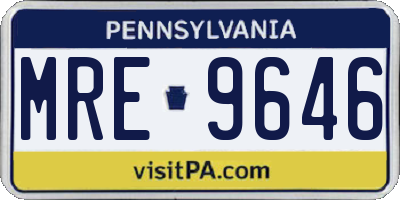 PA license plate MRE9646