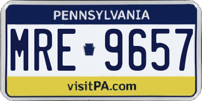 PA license plate MRE9657