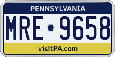 PA license plate MRE9658